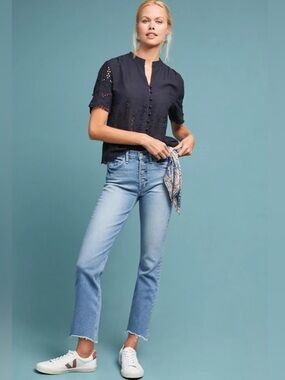 McGuire Gainsbourg bootcut jeans button fly chewed hem size 26
